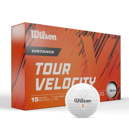 Wilson Tour Velocity™ Distance Golf Balls - White, 15 Balls