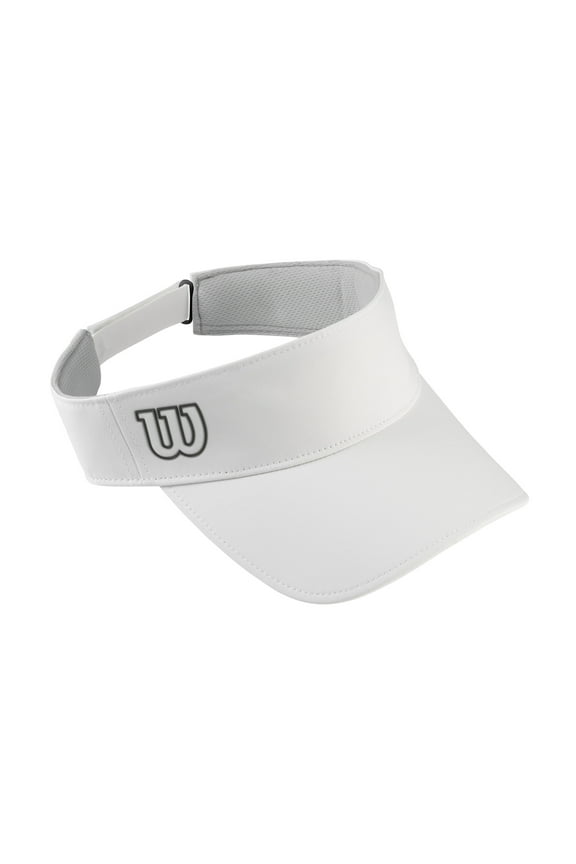 Ultralight Adult Tennis Visor Cap with Adjustable Hook & Loop Back, Polyester White