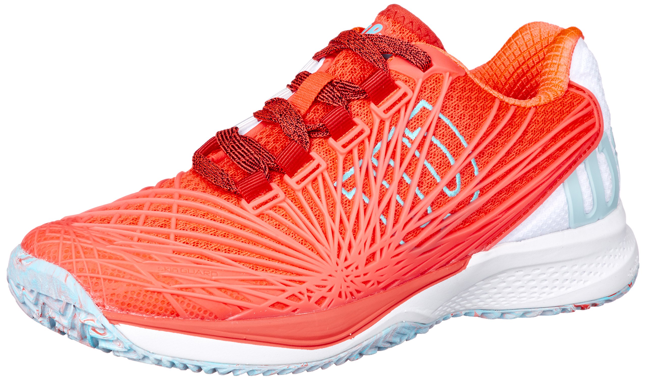 Wilson Women's KAOS 2.0 SFT Tennis Shoe (Fiery Coral/White/Blue Curacao, 6)