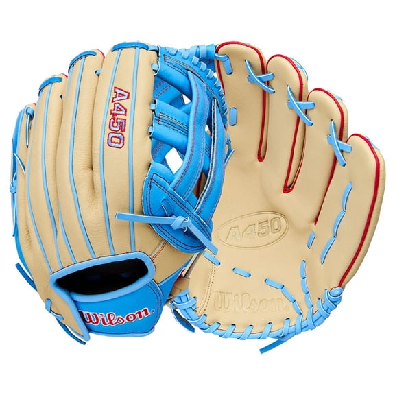 Wilson Youth A450 12in Baseball Glove Blue/Red 12