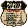 thumbnail image 1 of Wilson's Garage Shop Rates Sign Gift 8x12 Metal Sign 211110019397, 1 of 1