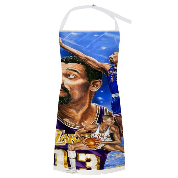 Wilt and Chamberlain apron has an iconic print, is durable and adjustable, with none pocket for convenience. Perfect for fans,27" x 33"70*84cm