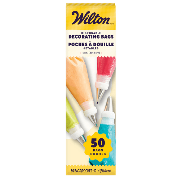 Wilton 12-Inch Disposable Decorating Piping Bags, 50-Count Set
