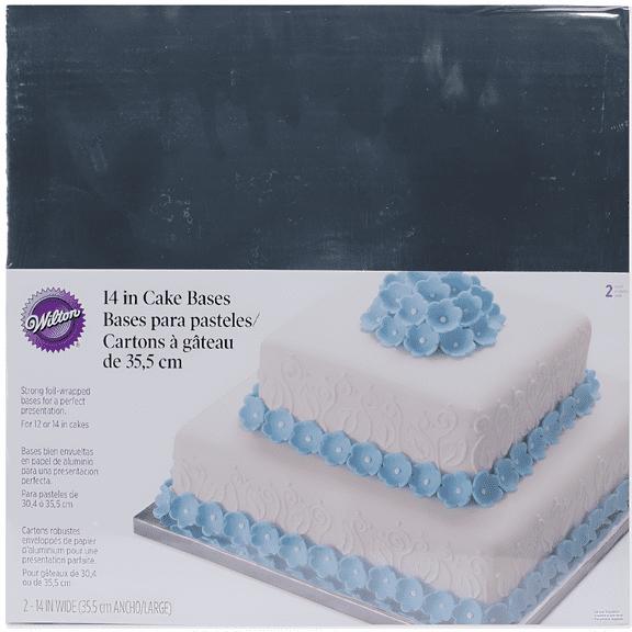 Wilton 14" Square Silver Bases 2 ct