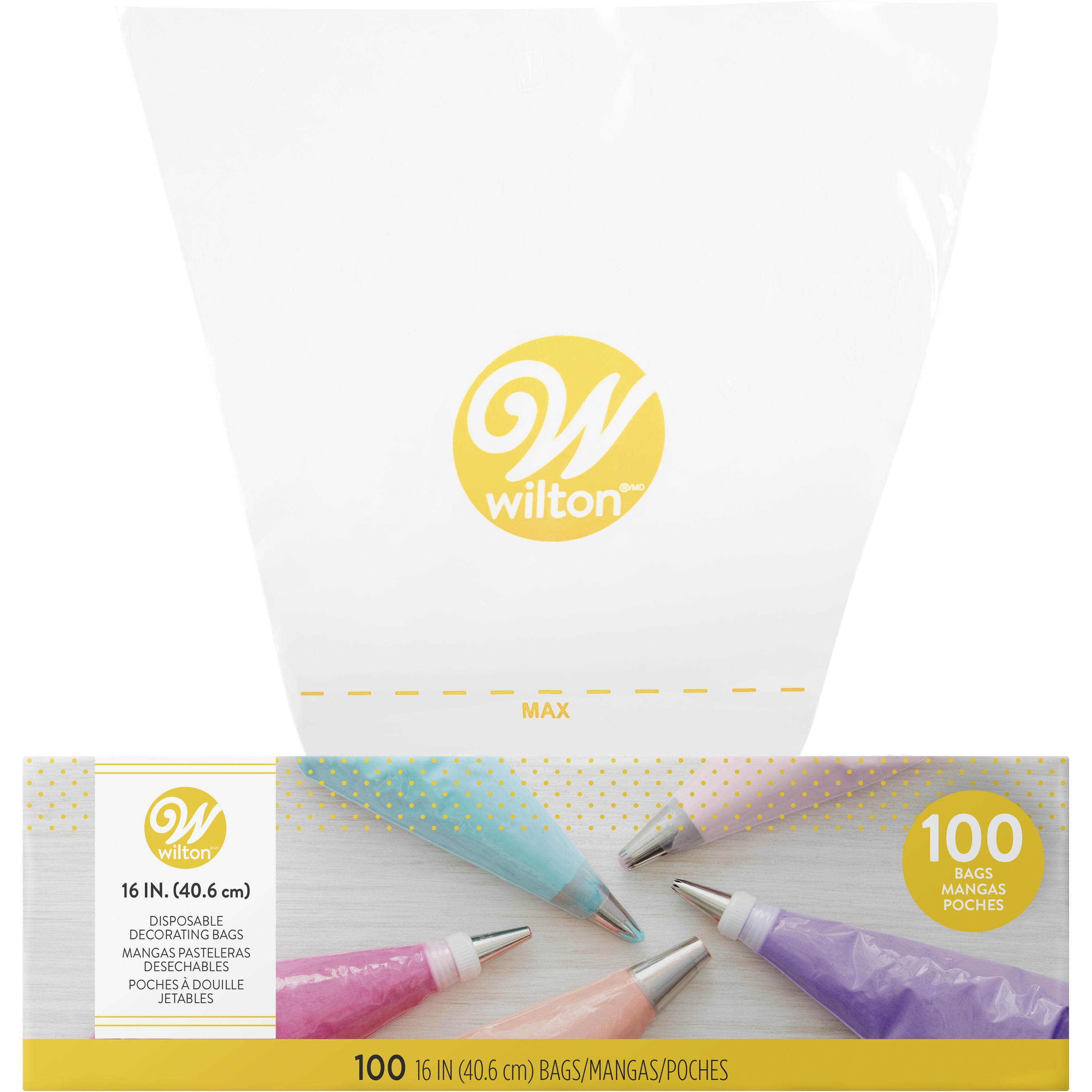 Wilton 16Inch EasyGrab Disposable Decorating Bags, 100Count