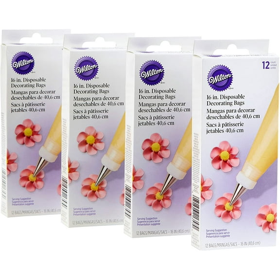 Wilton 16-inch Disposable Decorating Bags Set, 4-Pack