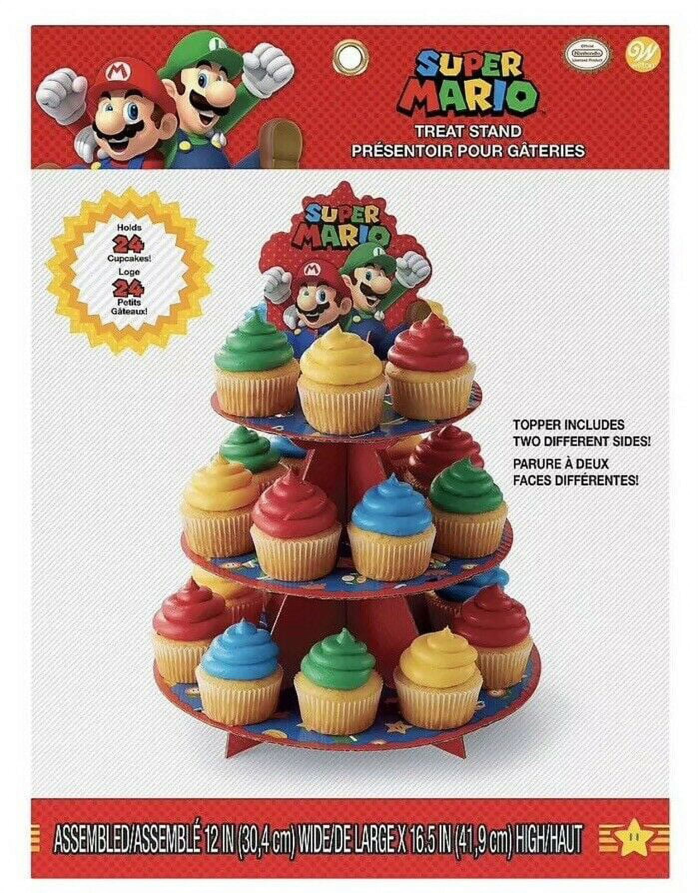 Wilton 2 x 16.5 Cardboard Super Mario 3-Tier Birthday Cake Stand, Assorted (24 Count)