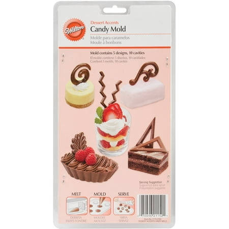Wilton 2115-2102 Candy Mold - Dessert Accents, 10 Cavities/5-Designs