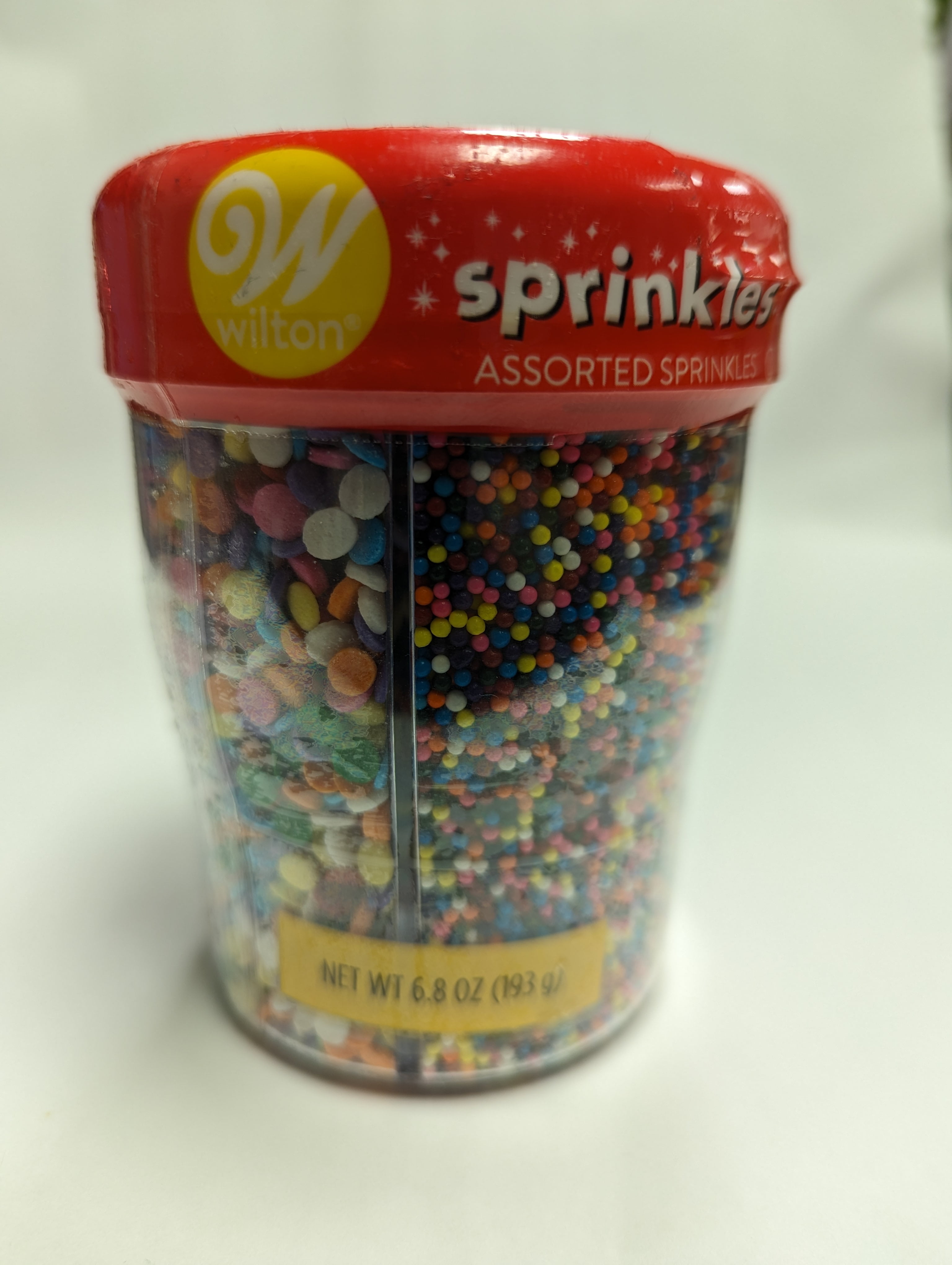 Wilton 3 Cell Rainbow Multicolor Assorted Sprinkles with Turning Lid 6.8 oz