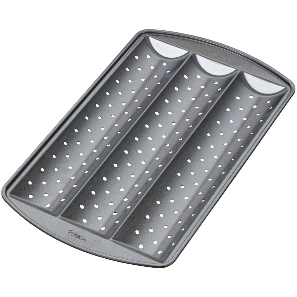 Wilton 3 Channel Nonstick Baguette Tray Loaf Pan