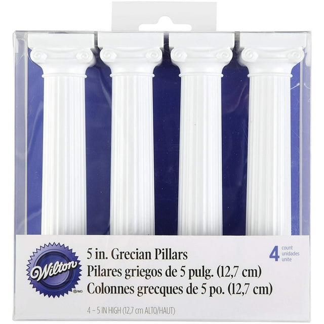 Wilton 303-3703 4-Pack Grecian Pillars for Cakes, 5-Inch