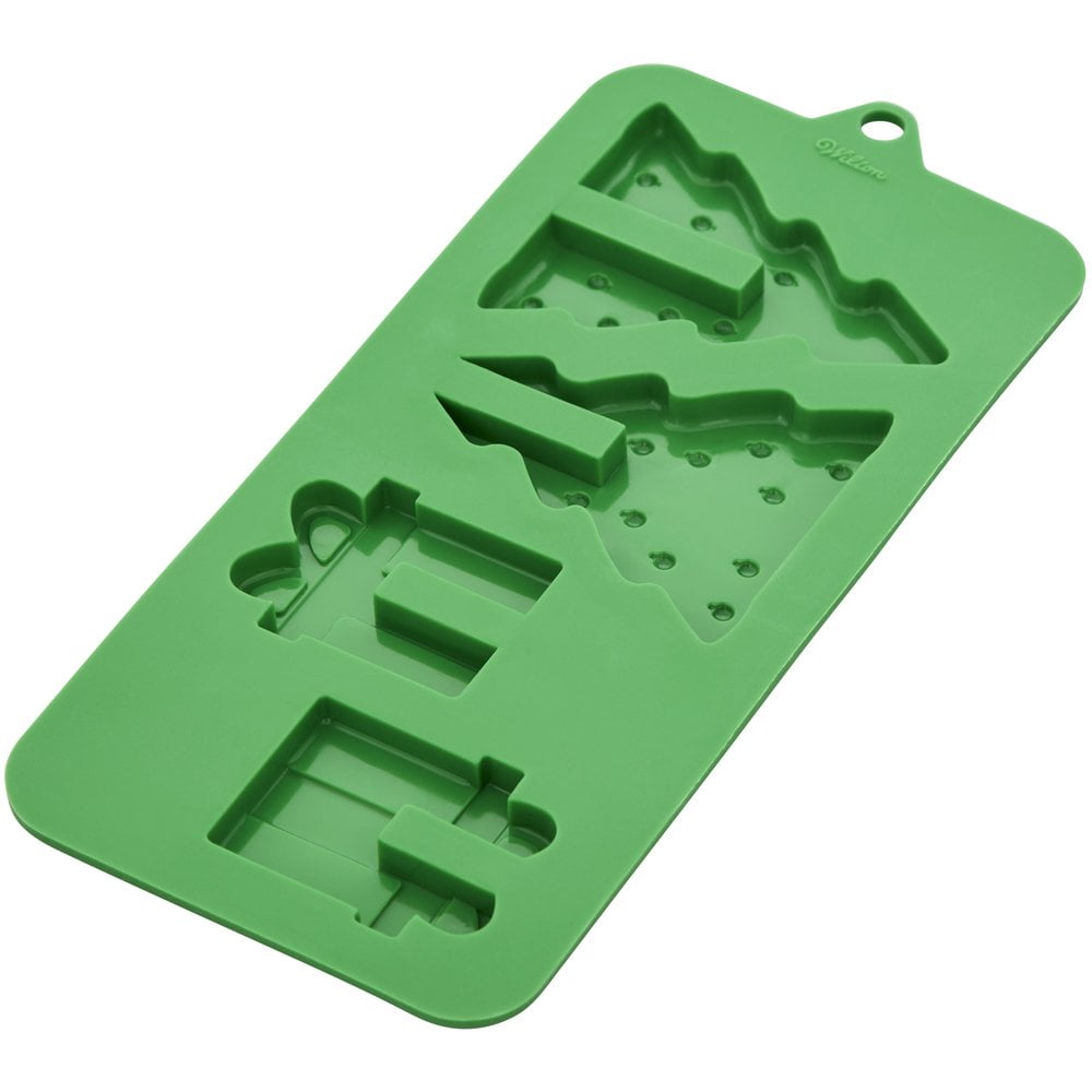Wilton 4 Cavity 3-D Silicone Christmas Tree & Present Mold, 2115-0-0173