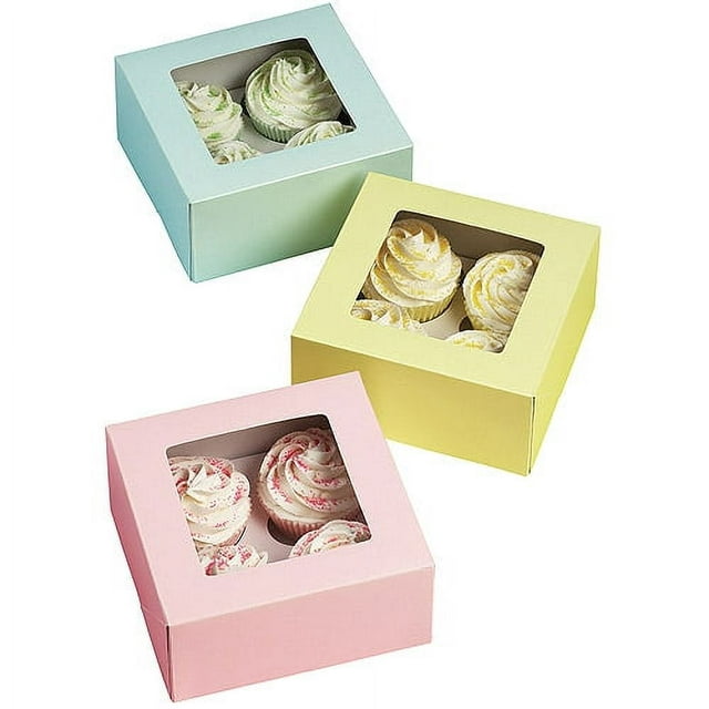 Wilton 4-Cavity Cupcake Box, Pastel 3 ct. 415-1361