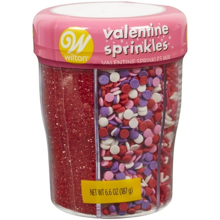 Wilton 6-Cell Happy Valentine's Day Sprinkles Mix, 6.6 oz.