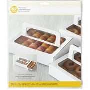 Wilton 9.37 x 7.5 x 1.88-Inch White Cardboard Treat Boxes with Handles, 3-Count