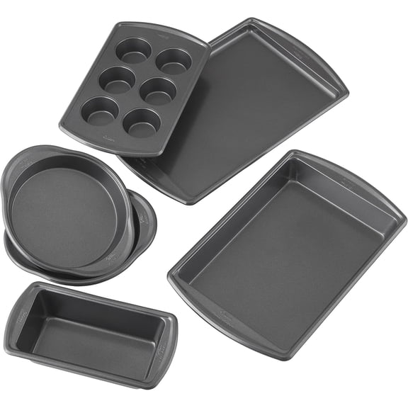 Wilton Advance Select 6-Piece Steel Non-Stick Bakeware Sets with Cake, Muffin, & Bread Pans