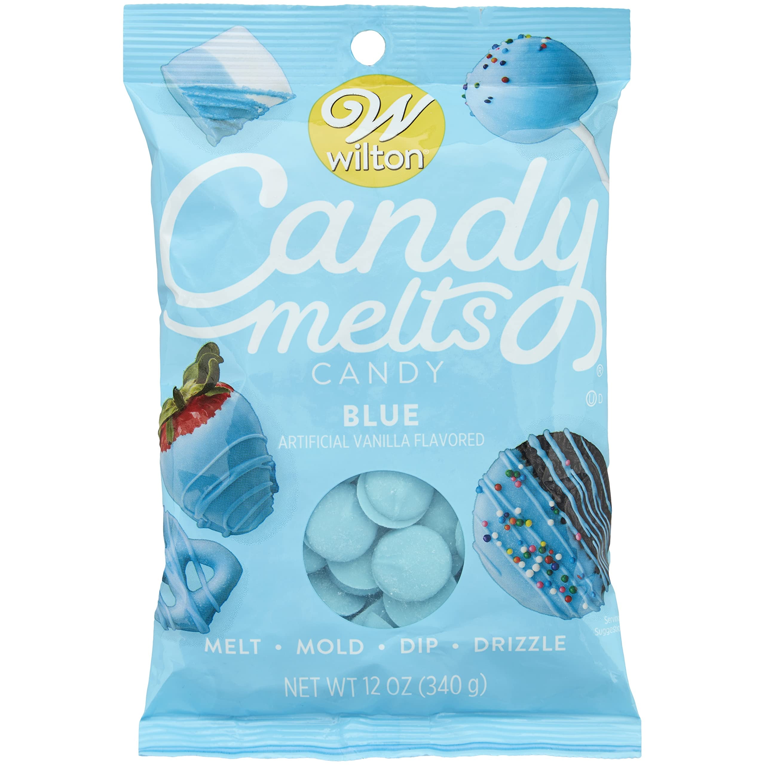 Wilton Artificial Vanilla Flavor Candy Melts, Blue, 12 oz