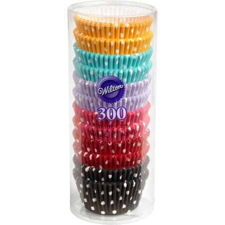 Wilton Assorted Polka Dot Cupcake Liners, 300-Count