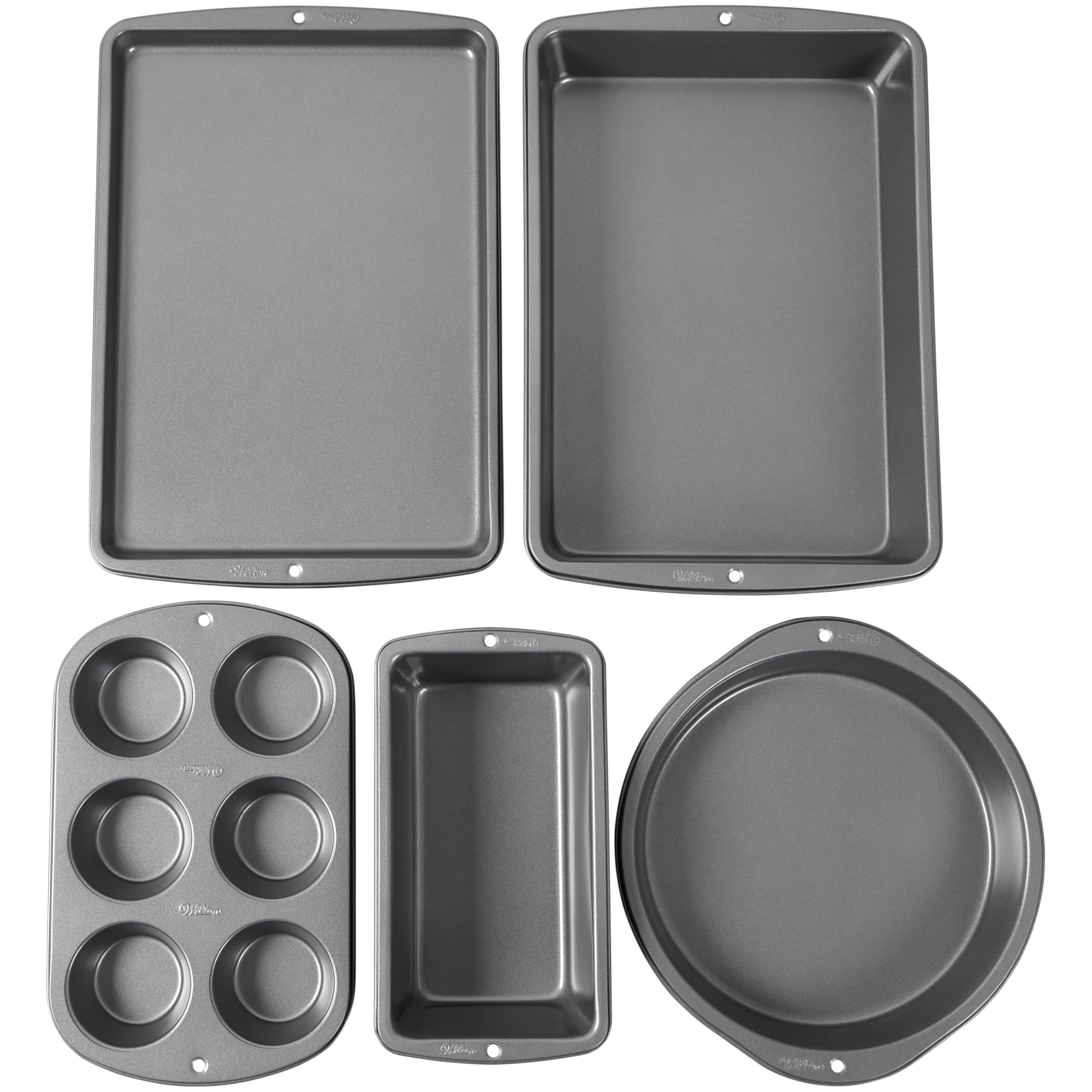 Wilton Ever Glide Non-Stick Bakeware Set for Cooking and Baking, 6-Piece Set