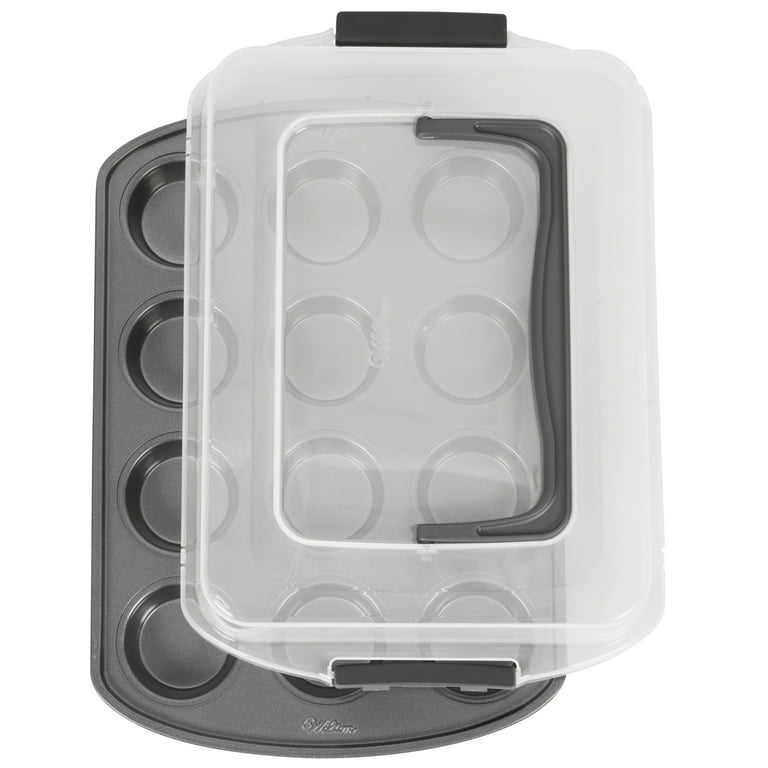 Wilton Bake It Better Non-Stick Cupcake Pan with Tall Lid, 12-Cup 