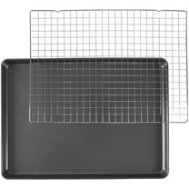 Wilton Bake It Better Bakeware Set Non-Stick Mega Cookie Sheet 21x15 & Cooling Rack for Cooking & Baking Rectangular Shape