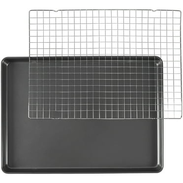 Wilton Bake It Better Bakeware Set Non-Stick Mega Cookie Sheet 21x15 & Cooling Rack for Cooking & Baking Rectangular Shape