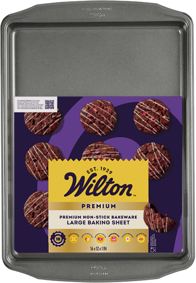 Wilton Premium Non-Stick Large Cookie Sheet 16"x12" Sheet Pan Baking Tray, Packaging May Vary - Walmart.com