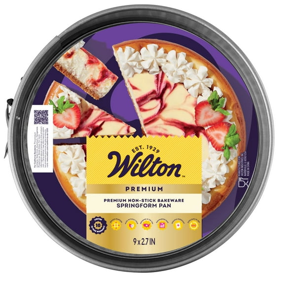 Wilton Premium 9X3 Non-Stick Steel Springform Cheesecake Pan Removeable Bottom Deep-Dish Pizza Pan, Packaging May Vary