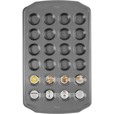 Wilton Bake It Better Non-Stick Mini Muffin Pan 24-Cup Cupcake Tin Regular Size 17.7" x 10.7" x 0.8" Mini Cupcake Tin