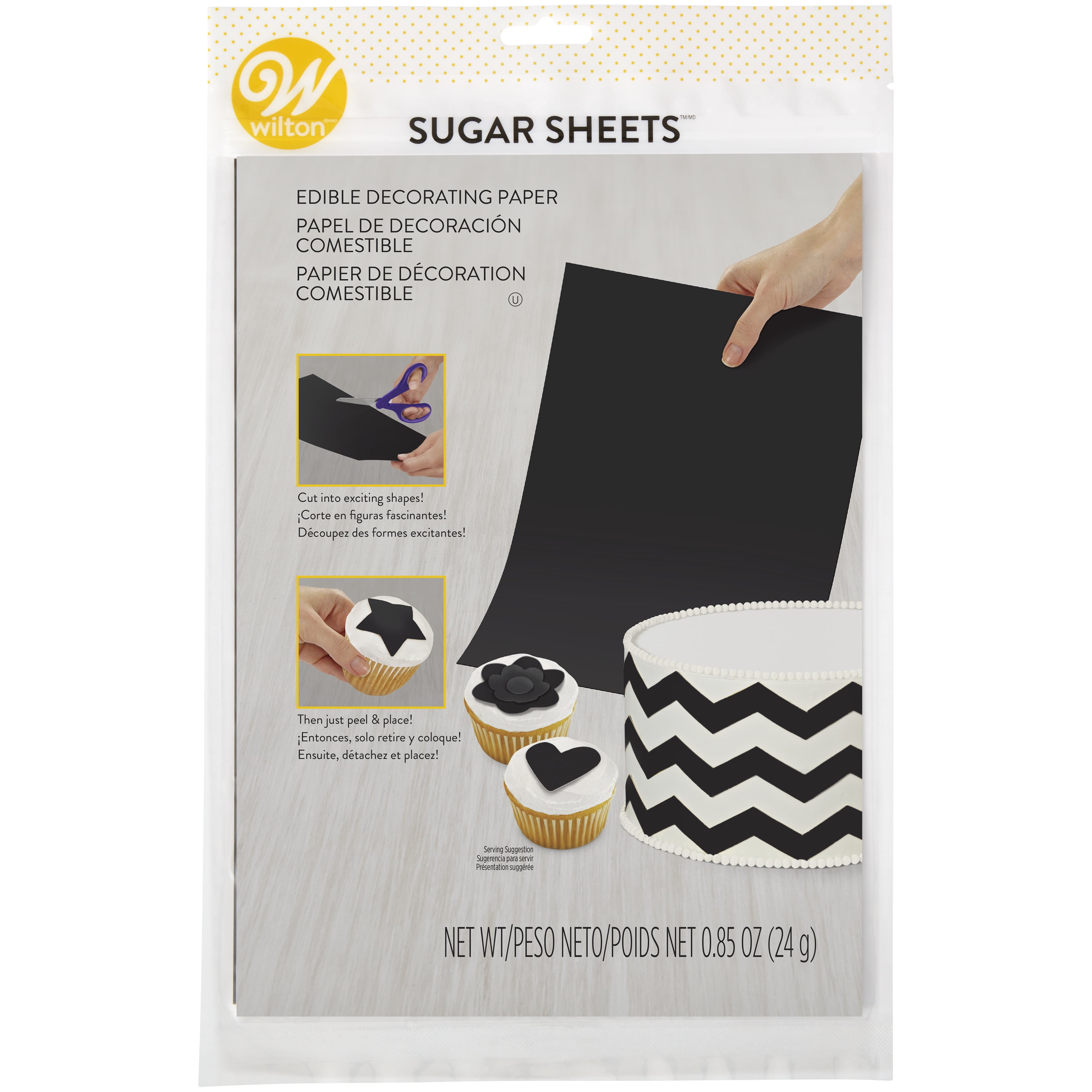 Wilton 489551 Sugar Sheet 8 inch x 11 inch 1PkgBlack