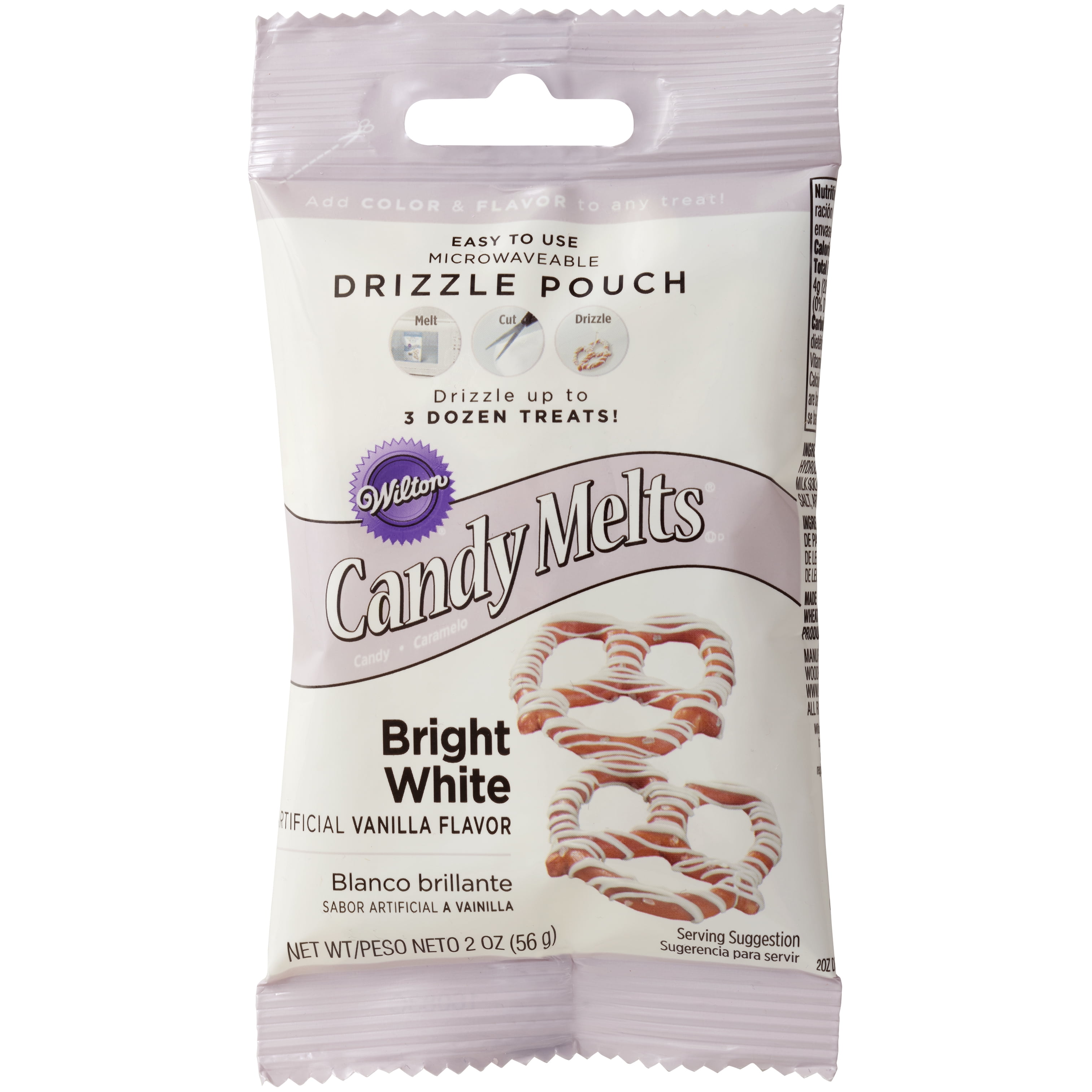 Wilton Candy Melts Candy, Bright White, Drizzle Pouch, Artificial Vanilla  Flavor, Candles and Incense