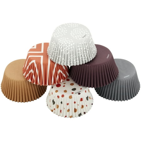 Wilton Brown, Orange, Grey and Neutral Print Standard Baking Cups, 150-Count