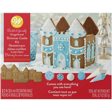 Wilton Build it Yourself Shimmer and Sparkle Gingerbread Castle Decorating Kit