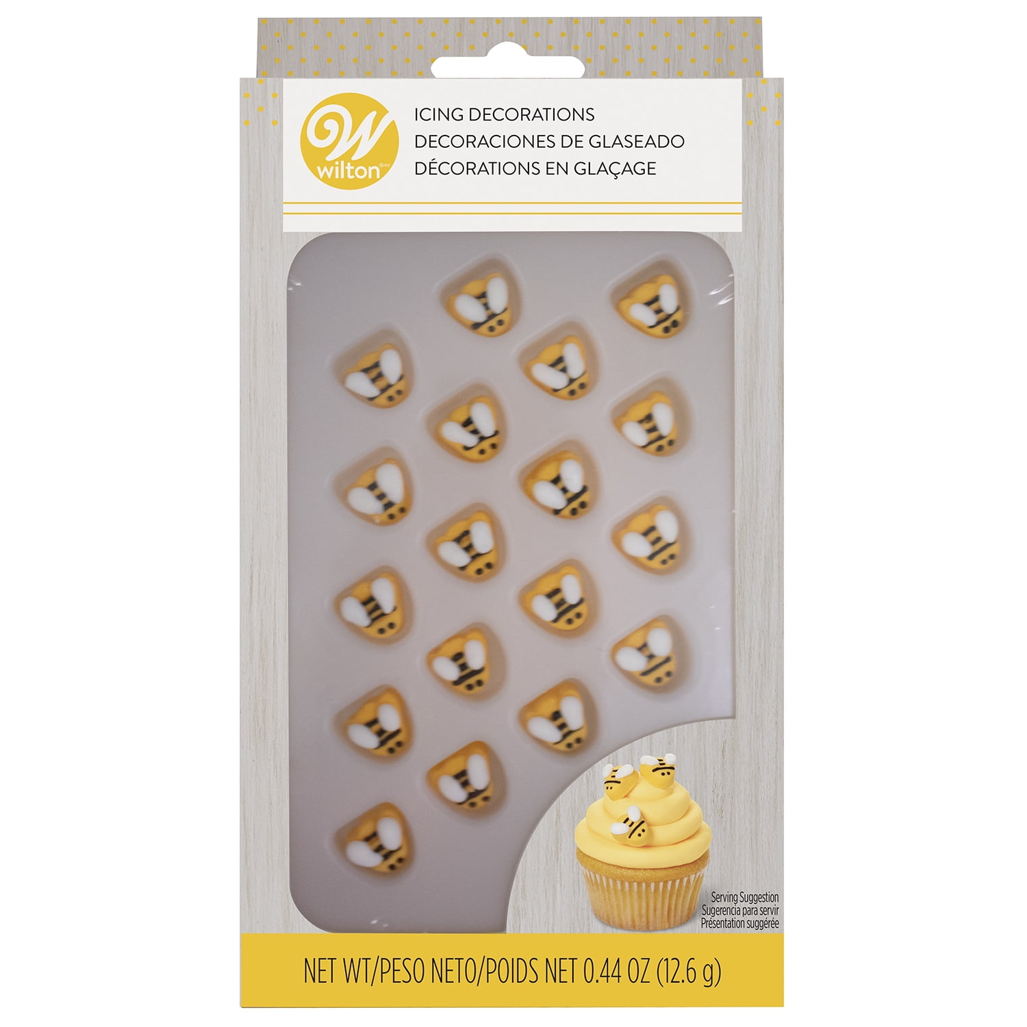 Wilton Bumble Bee Icing Decorations, Yellow, 18Count, Bee Shape