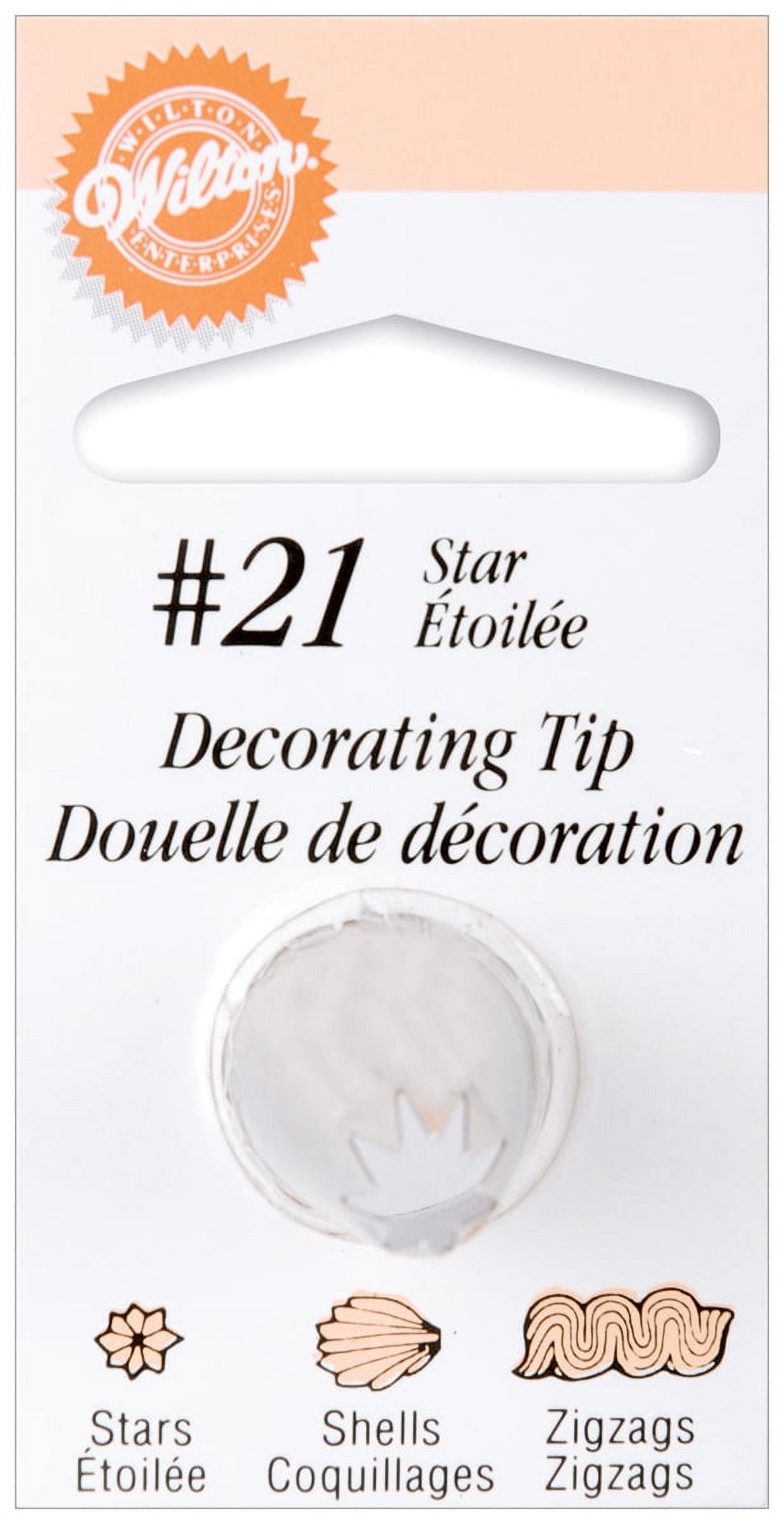 Wilton Cake Decorating Tip Pkg Open Star 21