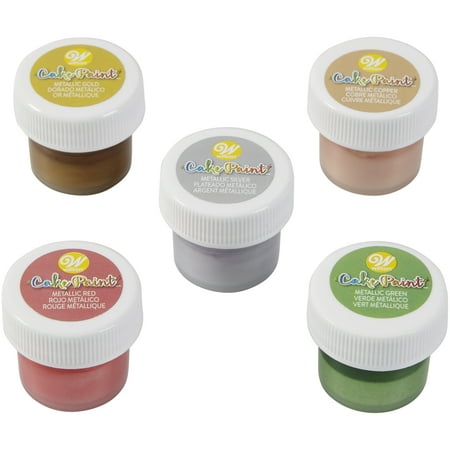 Wilton Cake Paint Set, 5-Piece Metallic Set (Gold, Silver, Copper, Red & Green)