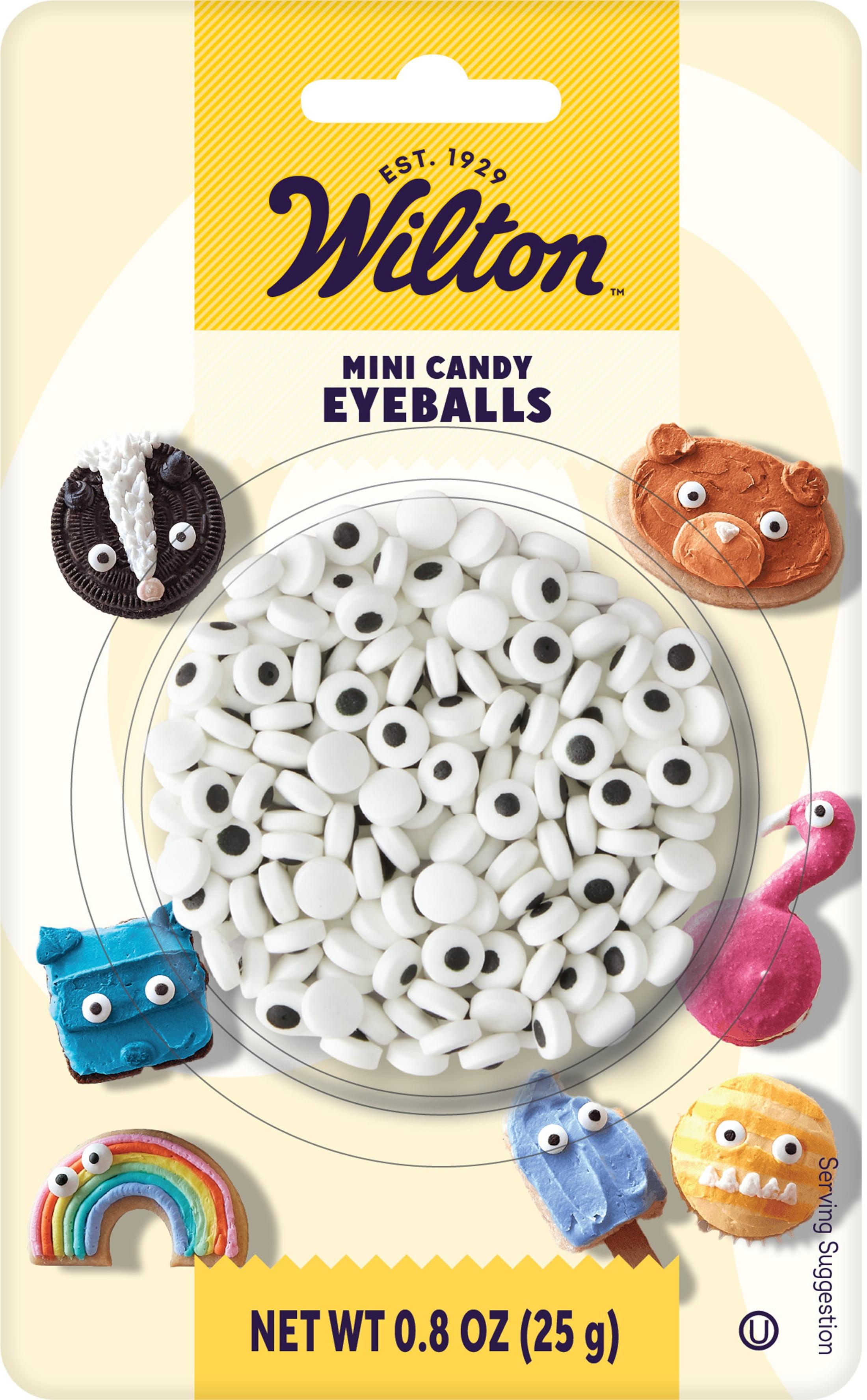 Wilton Candy Eyeballs for Icing Desserts Black & White Candy Sprinkles 0.8 oz.