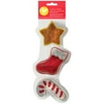 thumbnail image 1 of Wilton Star, Stocking, and Candy Cane, 3 Piece Cookie Cutter Set, 2308-7569, 1 of 3