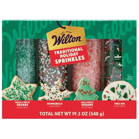 Wilton Christmas Edible Sprinkle Mix 4-Pack 19.3 oz. Red White & Green Sprinkles