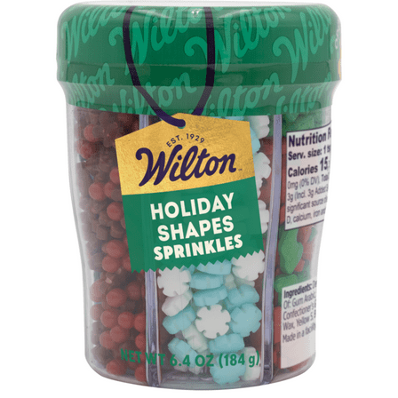 Wilton Christmas Edible Sprinkle Mix 6-Cell 6.4 oz for Cookies and Cake Decorating, Red, Green, White and More
