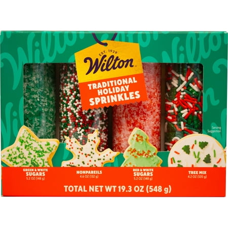 Wilton Christmas Sprinkles Mega Bulk Set - Festive Red, White, & Green Blend, 19.3 oz