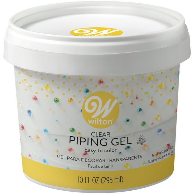 Wilton Clear Piping Gel, Edible Adhesive for Fondant and Gum Paste Decorations, 10 oz., Unflavored
