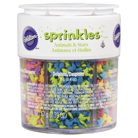 Wilton Colorful Animals and Stars 6-Cell Sprinkle Mix, 2.4 oz.