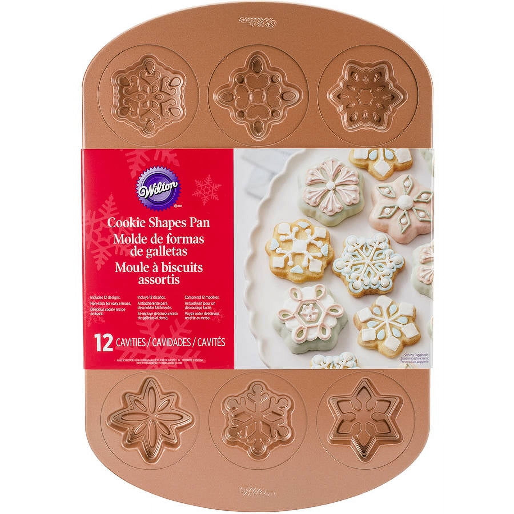 WILTON Snowflake cookie muffin top pan copper color
