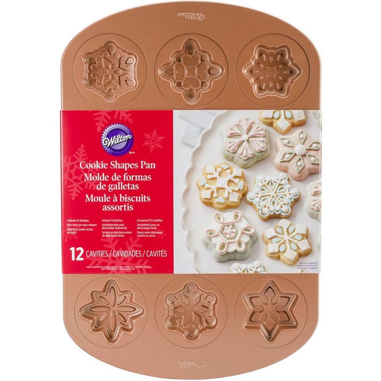 Wilton Holiday Shapes Non-Stick Cookie Pan, 12-Cavity