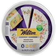 Wilton Aluminum Round Cake Pan 8" x 3" Non-Stick Bakeware Extra Wide Rim