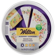 Wilton Aluminum Round Cake Pan 8 x 3 Non-Stick Bakeware Extra Wide Rim