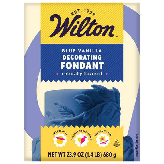 Wilton Blue Fondant Vanilla-Flavored for Cake Decorating 23.9 oz. Packaging May Vary