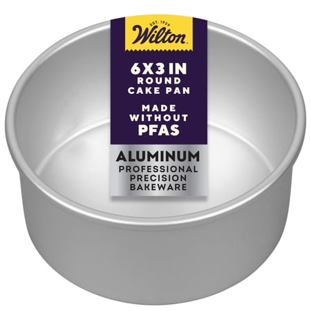 Wilton Aluminum Round Pan 6x3 Ideal for Layer Cakes & Cinnamon Rolls