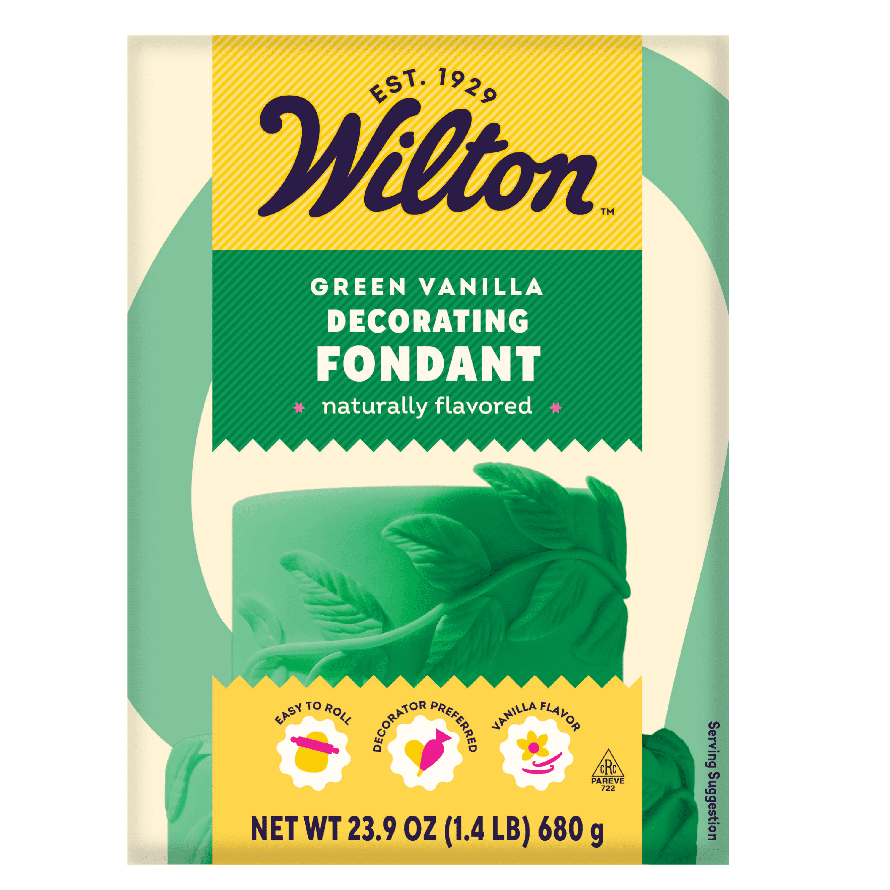 Wilton Green Fondant Vanilla-Flavored for Cake Decorating 23.9 oz.